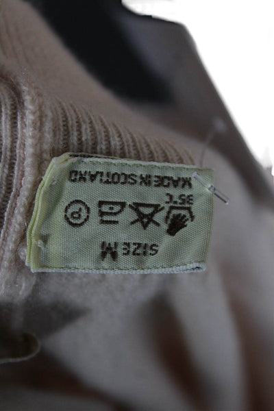 Barrie Women Beige V-Neck Button Cashmere Cardigan Long Sleeve Size M