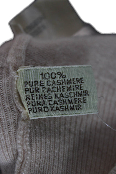 Barrie Women Beige V-Neck Button Cashmere Cardigan Long Sleeve Size M