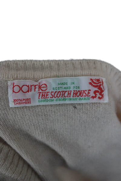 Barrie Women Beige V-Neck Button Cashmere Cardigan Long Sleeve Size M
