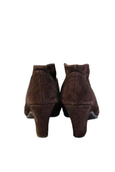 Hush Puppies® WomensSuede Heeled Ankle Ruched Knot Detail Booties Brown Size 7