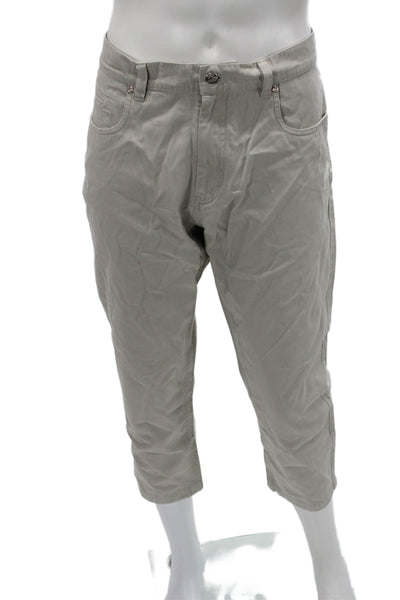 Saks Fifth Avenue Mens Gray Pima Cotton Capri Pants Size 36