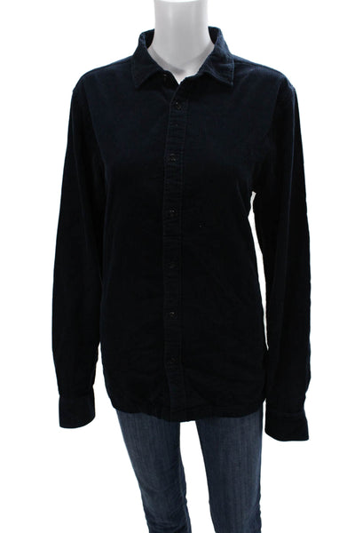 Scotch & Soda Womens Dark Blue Cotton Collared Long Sleeve Button-Up Size M