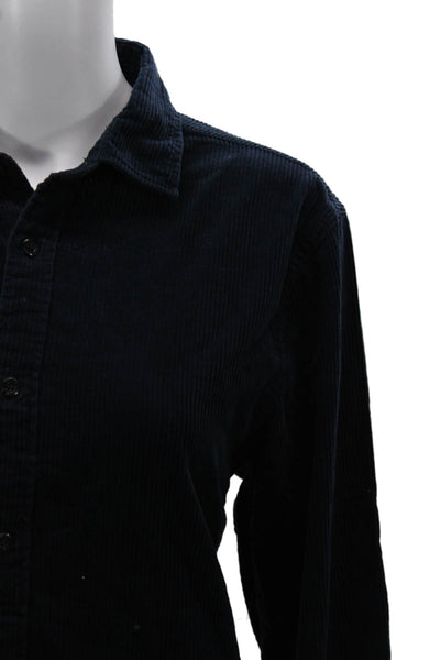 Scotch & Soda Womens Dark Blue Cotton Collared Long Sleeve Button-Up Size M