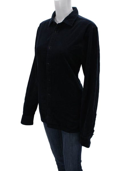 Scotch & Soda Womens Dark Blue Cotton Collared Long Sleeve Button-Up Size M