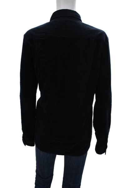 Scotch & Soda Womens Dark Blue Cotton Collared Long Sleeve Button-Up Size M