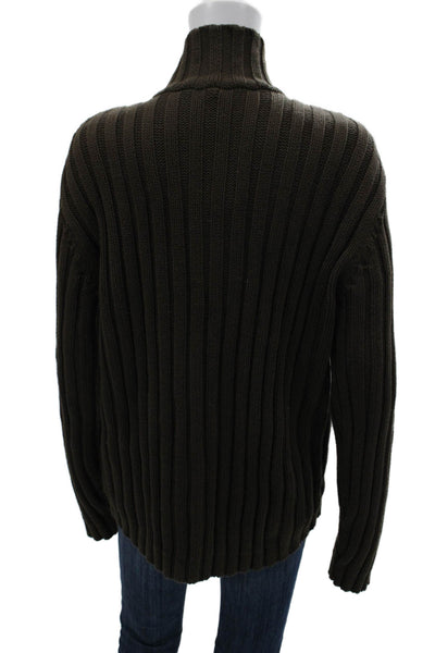 Mexx Womens Brown Cotton High Neck Zip Jacket Long Sleeve Size M
