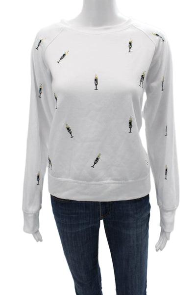 Philosophy By Republic Womens Pullover Sweatshirt Beer Graphic White Size M