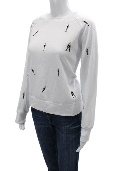 Philosophy By Republic Womens Pullover Sweatshirt Beer Graphic White Size M
