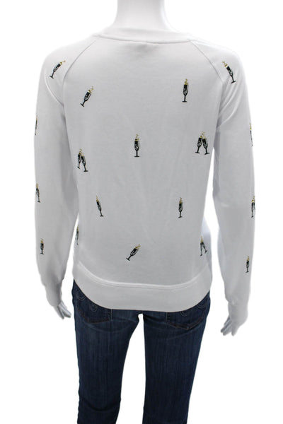 Philosophy By Republic Womens Pullover Sweatshirt Beer Graphic White Size M
