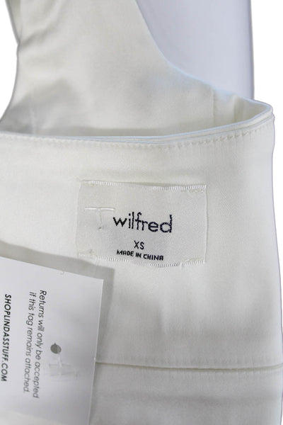Wilfred Womens Cropped Tank White Square Neck Sleeveless Designer Size XS