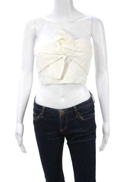 Wilfred Womens Cropped Tank White Square Neck Sleeveless Designer Size XS