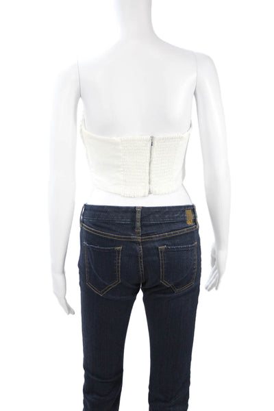 Wilfred Womens Cropped Tank White Square Neck Sleeveless Designer Size XS