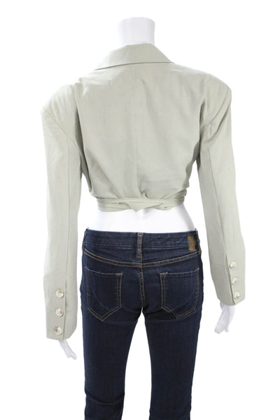 Simonett Women Cropped Jacket Beige Cotton Blend Size One Size