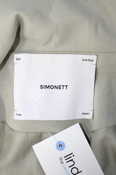 Simonett Women Cropped Jacket Beige Cotton Blend Size One Size