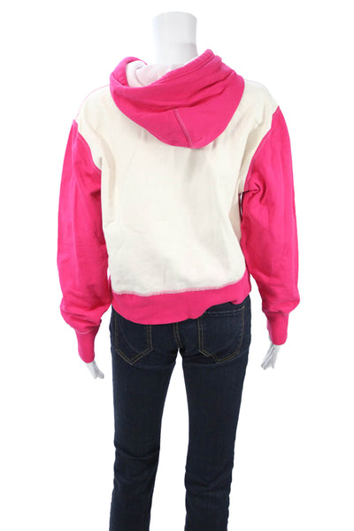 Rag & Bone Jean Womens Pullover Hoodie Beige Cotton Drawstring Size M