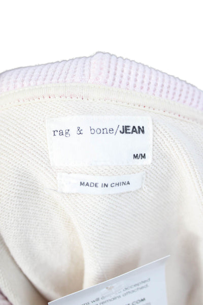 Rag & Bone Jean Womens Pullover Hoodie Beige Cotton Drawstring Size M