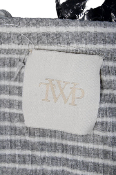 TWP Women Strapless Sleeveless Striped Polyester Set Gray Size M