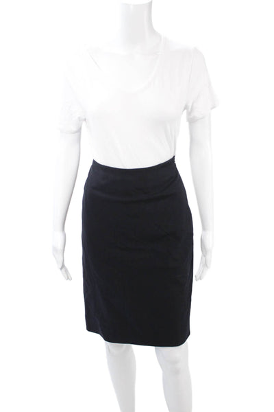 Calvin Klein Women Straight Pencil Skirt Black Wool Spandex Knee Length Size 4