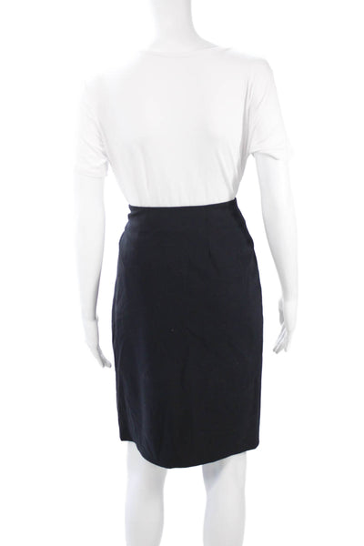 Calvin Klein Women Straight Pencil Skirt Black Wool Spandex Knee Length Size 4