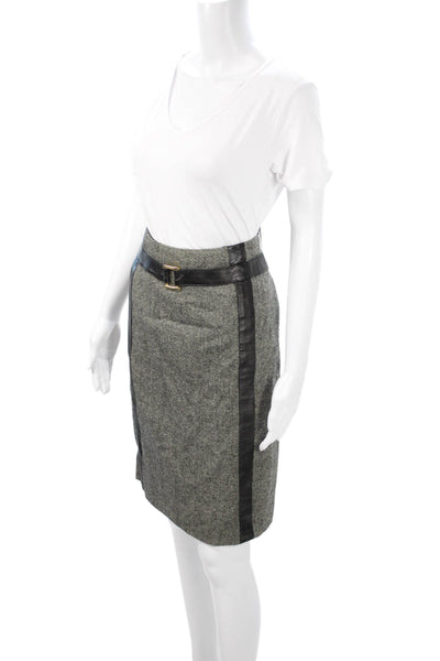 Folio Women Gray Straight Pencil Skirt Wool Blend Knee Length Size 6
