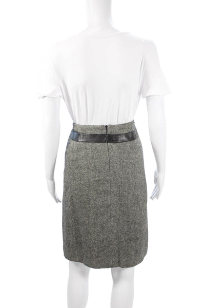Folio Women Gray Straight Pencil Skirt Wool Blend Knee Length Size 6