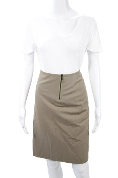 Lola Womens Beige Straight Pencil Skirt Acetate Cupro Knee Length Size 6