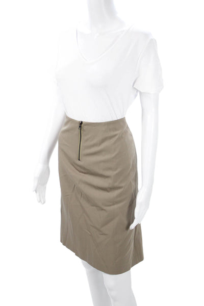 Lola Womens Beige Straight Pencil Skirt Acetate Cupro Knee Length Size 6