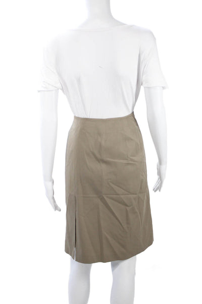 Lola Womens Beige Straight Pencil Skirt Acetate Cupro Knee Length Size 6