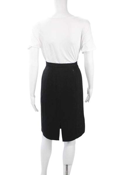 Randi Rahm Womens Black Straight Pencil Skirt Polyester Blend Size 6