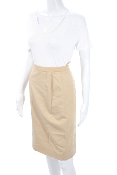 Feraud Womens Straight Pencil Skirt Beige Wool Blend Knee Length Size 36