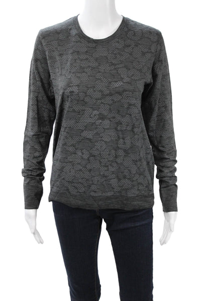 Lululemon Womens Crew Neck Long Sleeve Active Top Dark Gray Size 6