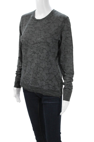 Lululemon Womens Crew Neck Long Sleeve Active Top Dark Gray Size 6