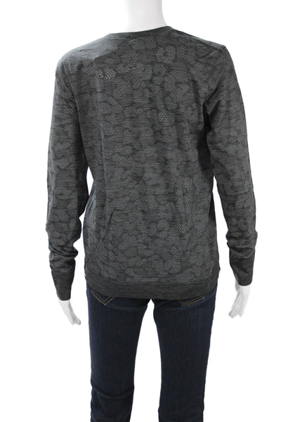 Lululemon Womens Crew Neck Long Sleeve Active Top Dark Gray Size 6