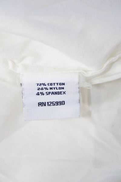 Faconnable Women White Long Sleeve Button-Up Blouse Cotton Blend Size 6