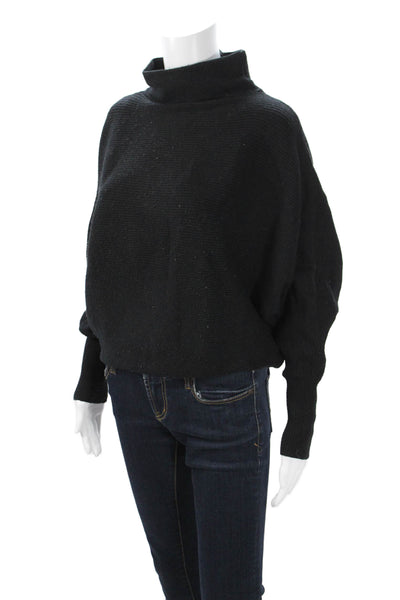 philosophy Womens Pullover Mock Neck Black Long Sleeve Sweater Size M