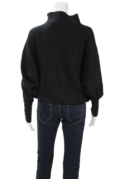 philosophy Womens Pullover Mock Neck Black Long Sleeve Sweater Size M