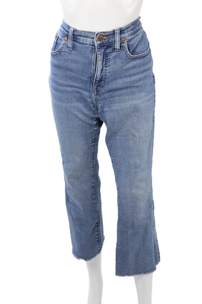 Madewell Women Cropped Straight Jeans Blue Mid Rise 26in Inseam Size 28