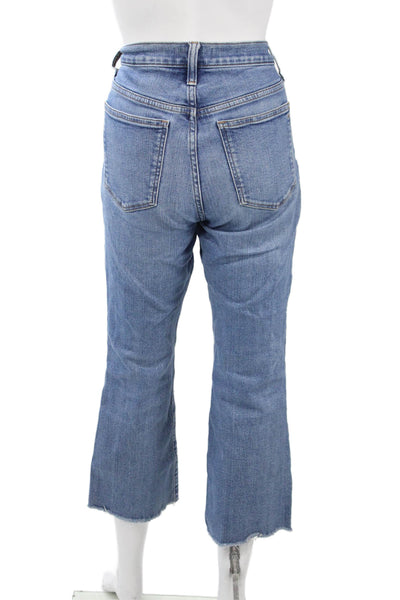 Madewell Women Cropped Straight Jeans Blue Mid Rise 26in Inseam Size 28