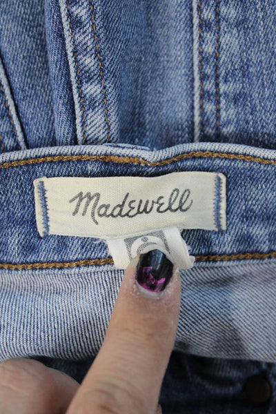 Madewell Women Cropped Straight Jeans Blue Mid Rise 26in Inseam Size 28