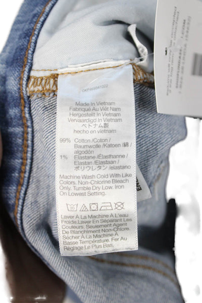 Madewell Women Cropped Straight Jeans Blue Mid Rise 26in Inseam Size 28