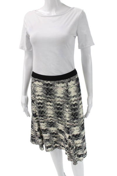 Missoni Women A-Line Midi Skirt Beige Geometric Polyamide Size 44