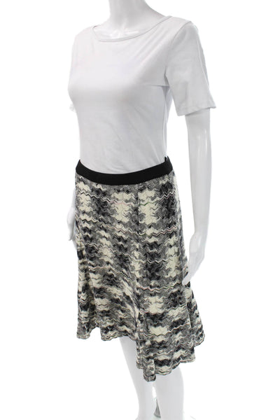 Missoni Women A-Line Midi Skirt Beige Geometric Polyamide Size 44