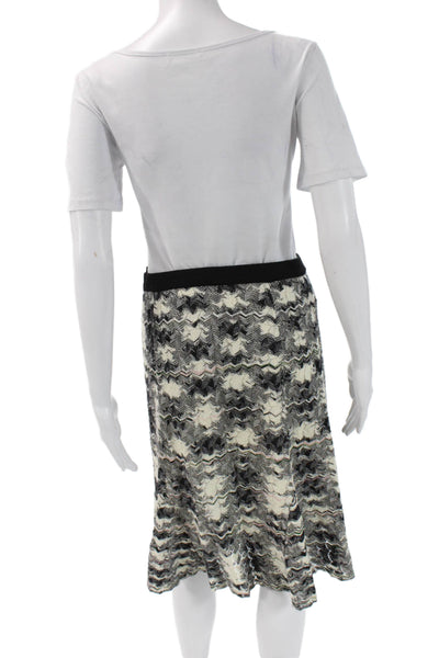 Missoni Women A-Line Midi Skirt Beige Geometric Polyamide Size 44