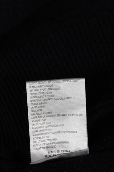 Maje Women Pullover Sweater Dark Blue Wool Cashmere Crew Neck Army Size 2