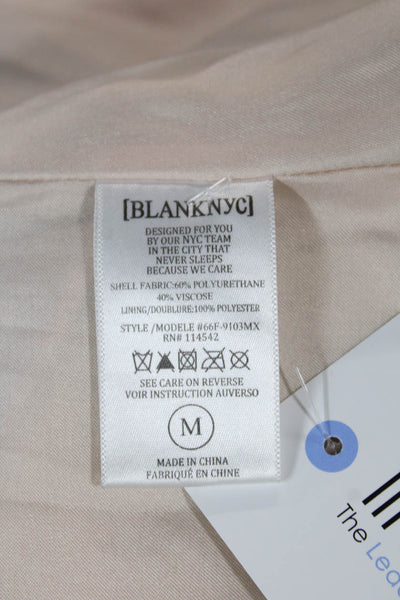 BLANKNYC Womens Biker Jacket Beige Collared Snap Long Sleeve Size M