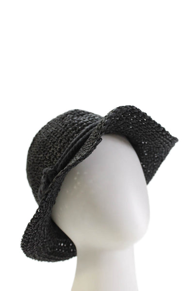 Genie by Eugenia Kim Womens Knotted Rope Detail Woven Bucket Hat Black One Size