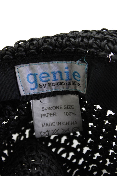 Genie by Eugenia Kim Womens Knotted Rope Detail Woven Bucket Hat Black One Size
