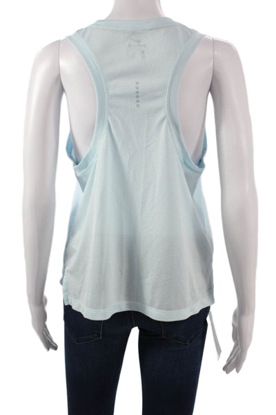 Nike Womens Basic Sleeveless Tank Top Light Blue Rayon Graphic Crew Neck Size L