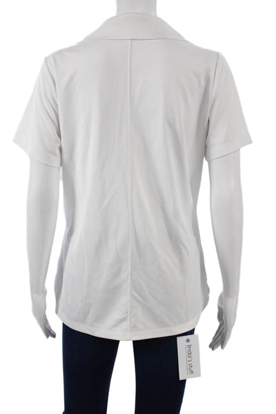 Nike Golf Womens Basic Polo White Collared Short Sleeve Polyester Size L
