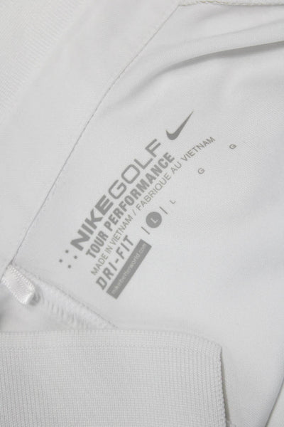Nike Golf Womens Basic Polo White Collared Short Sleeve Polyester Size L